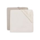 Lot de 2 draps housses 60x120 cm Jersey Oatmeal et Sand