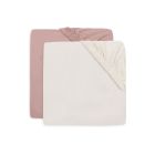Lot de 2 draps housses 60x120 cm Jersey Wild Rose et Ivory