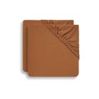 Lot de 2 draps housses 60x120 cm en Jersey Caramel