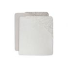 Lot de 2 draps housses 60x120 cm Jersey Ivoire et Nougat