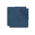 Lot de 2 draps housses 60x120 cm en Jersey Jeans Blue