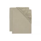 Lot de 2 draps housses Jersey 60 x 120 cm Olive