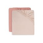 Lot de 2 draps housses 60x120 cm en Jersey Pale Pink et Rosewood