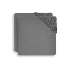 Lot de 2 draps housses 60x120 cm en Jersey Storm Grey