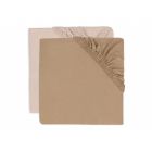 Lot de 2 draps housses 70x140 cm Jersey Wild Rose et Biscuit