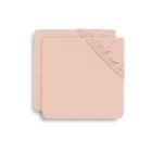 Lot de 2 draps housses 75x95 cm en Jersey pour tapis de parc Pale Pink