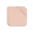 Lot de 2 draps housses 75x95 cm en Jersey pour tapis de parc Pale Pink