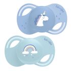 Duo de sucettes anatomiques Licorne et Arc-en-ciel 18 mois et +