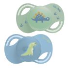 Duo de sucettes anatomiques Dinosaures 6 - 18 mois