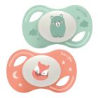 Duo de sucettes anatomiques Renard et Ours 18 mois et +