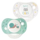 Duo de sucettes anatomiques Petit Chat & Petit Escargot 6-18 mois