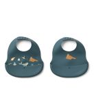 Lot de 2 bavoirs en silicone Ember Arctic Sea Ocean view