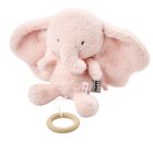 Peluche musical Fanfan éléphant velours rose