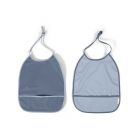 Lot de 2 bavoirs à nouer Muddly blue/Powder blue