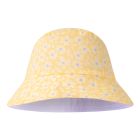 Chapeau anti UV réversible fleurs jaunes - 1-2 ans