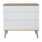 Commode 3 tiroirs Flow White et Oak