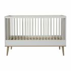 Lit bébé 70x140 cm évolutif en lit enfant Flow White et Oak