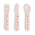 Lot de 3 couverts en silicone Tiny farm Rose