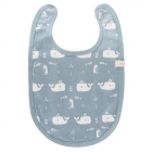 Bavoir coton bio Baleine blue fog