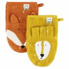 Lot de 2 gants de toilette Mr. Lion et Mr. Fox