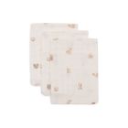 Lot de 3 gants de toilette gaze de coton Animal Friends