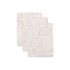 Lot de 3 gants de toilette gaze de coton Elephant Tales