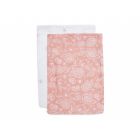 Lot de 2 gants de toilette  gaze de coton Paisley Halo Rose