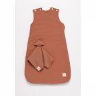 Gigoteuse 0-6 mois avec doudou mouchoir uni terracotta