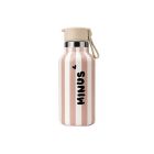 Gourde isotherme enfant avec paille Stripe rose 350 ml