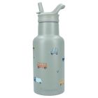Gourde enfant véhicules 350 ml verte