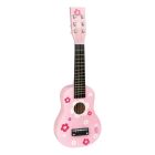 Guitare pour enfant en bois Fleurs rose de bohème