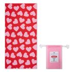 Serviette microfibre 135x65 cm - Cœur rouge