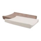 Lot de 2 housses matelas à langer éponge 50 x 70 cm Milky Coffee et Ivory