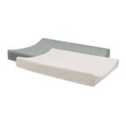 Lot de 2 housses matelas à langer éponge 50 x 70 cm Sea Green et Ivory