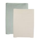 Lot de 2 housses de matelas à langer Sable/Vert