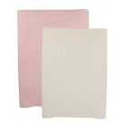 Lot de 2 housses de matelas à langer Sable/Vieux rose
