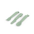Lot de 3 couverts en silicone Deer Friends Vert