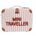 Valise enfant Mini traveller à rayures Terracotta et Nude