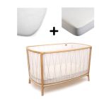 Pack Lit bébé Kimi Desert et matelas + alèse et drap housse blanc