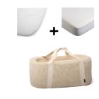 Pack couffin Kuko Fur Milk + alèse et drap housse blanc