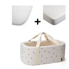 Pack couffin Kuko Little Coeur + alèse et drap housse blanc