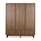 Armoire XL avec 3 portes et 3 tiroirs Kyo - Walnut