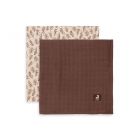 Lot de 2 langes coton hydrophile 115x115 cm Meadow Chestnut