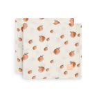 Lot de 2 langes coton hydrophile 115x115 cm Peach