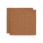 Lot de 2 langes coton hydrophile 115x115 cm Spot Caramel