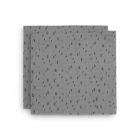 Lot de 2 langes coton hydrophile 115x115 cm Spot Storm Grey