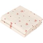 Lots de 2 langes en mousseline 70 x 70 imprimés Bows