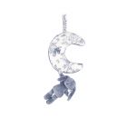 Peluche musicale Augustin le Lapin Toile de Jouy bleu