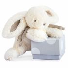 Grand doudou Lapin Bonbon taupe