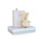 Coffret protège carnet de santé et peluche Lapin de sucre blanc